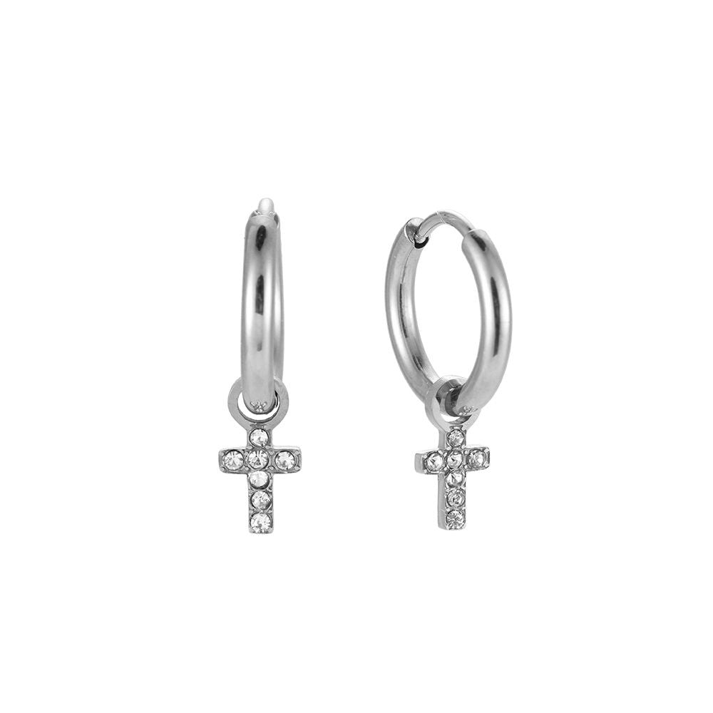oorbel kruis zilver